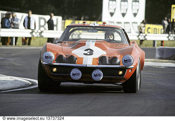 Umberto Maglioli-Henri Greder´s Corvette Stingray beim Rennen in Le Mans  Frankreich Juni 1968. '