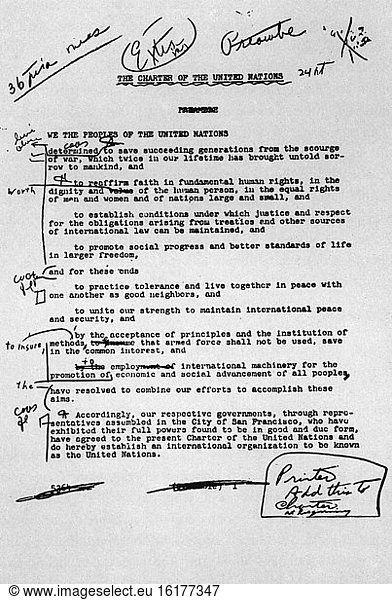 UN Charter – original draft / 1945