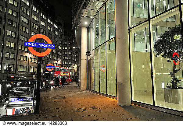 Underground station cartel and shop  St Paul  City  London  United Kingdom