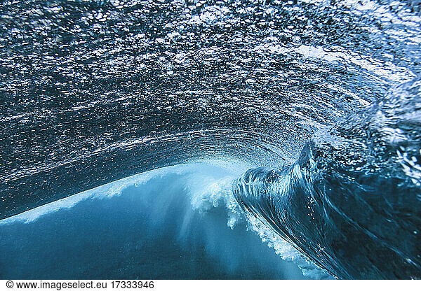 Underwater view of ocean wave