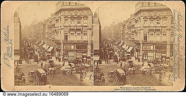 Underwood & Underwood 1864–1938.Group of 3 Stereograph Views of Fleet Street  London  England  ca. 1850–1919.Albumen silver prints.Inv. Nr. 1982.1182.950–.952New York  Metropolitan Museum of Art.