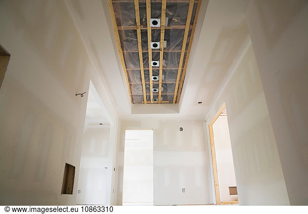 Unfinished hallway in an upscale Residential Home  Quebec  Canada