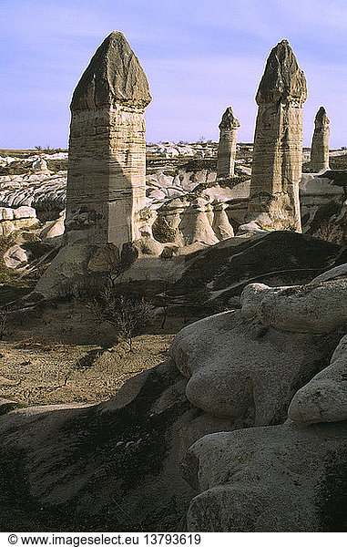 Ungewöhnliche Steinformationen Nationalpark Goreme  Kappadokien  Zentraltürkei
