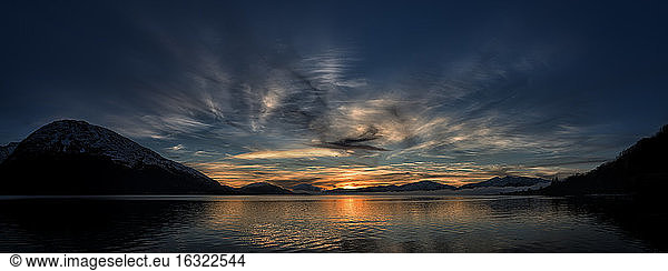 United Kingdom  Scotland  Loch Linnhe at sunset