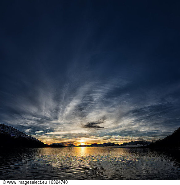 United Kingdom  Scotland  Loch Linnhe at sunset