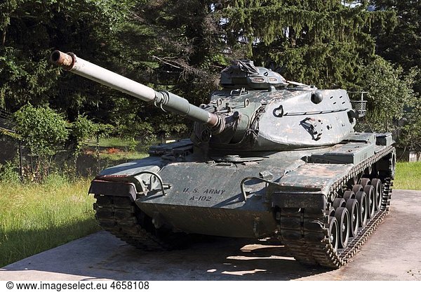 United States M60A1 Army Tank also called the Patton tank in honor of General George Patton  Commander of the US Third Army in World War II The Patton tanks served in various incarnations from the late 1940s to the early 1990s Tank is displayed in Ã–