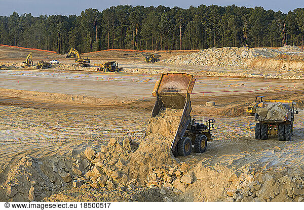 Unloading Dirt  Construction Site  Stone Mountain  Georgia