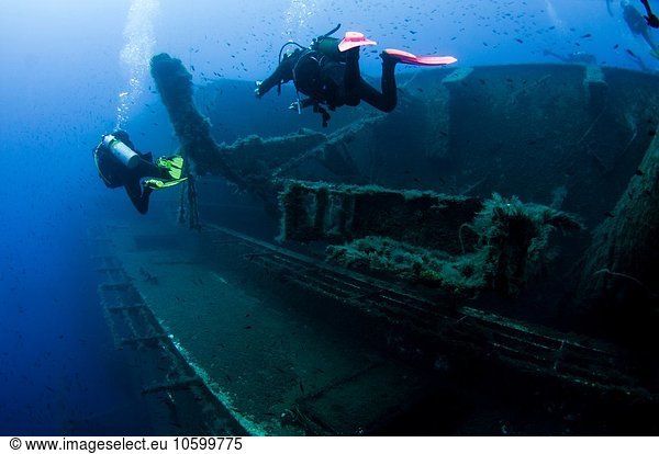 Unterwasser-Rückansicht der MS Zenobia Schiffswrack  Larnaca  Zypern
