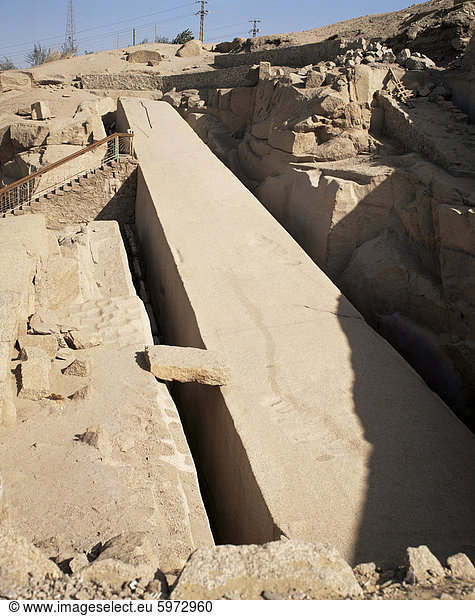 Unvollendeter Obelisk  Aswan  Ägypten  Nordafrika  Afrika