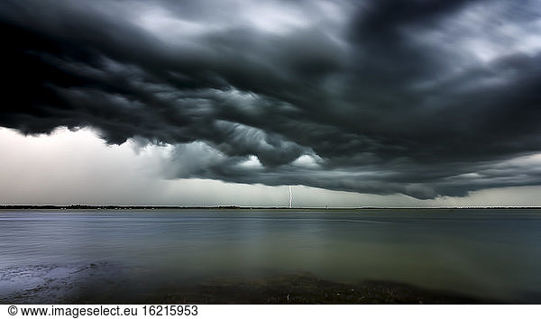 USA,  Florida,  Lightning and storm clouds at Titusville