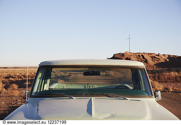 USA Arizona Oldtimer-Pick-up-Truck auf der Route 66 geparkt