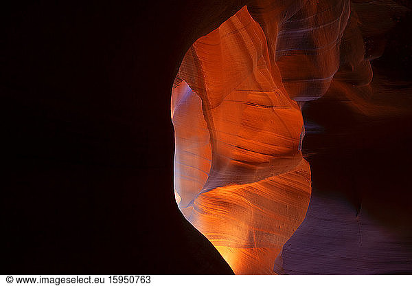 USA  Arizona  Smooth eroded walls of Antelope Canyon