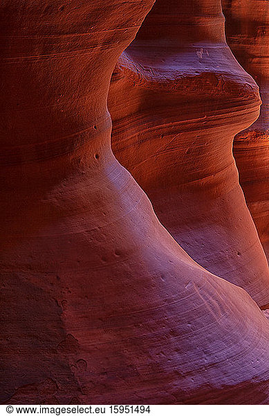USA  Arizona  Smooth eroded walls of Antelope Canyon
