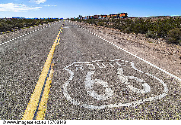 USA  California  Route 66 sign on road