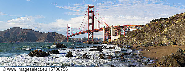 USA  California  San Francisco  Panorama of Golden Gate Bridge