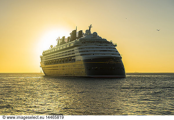 USA  Florida  Key West  Cruise ship in backlight