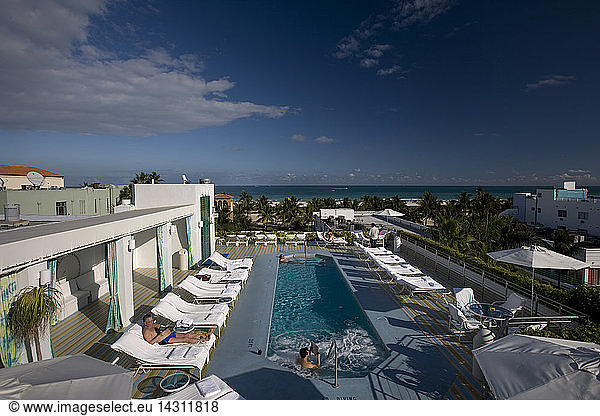 USA  florida  miami  miami beach  SoBe  rooftop swimming pool at the ''Hotel'' 801 Collins Avenue