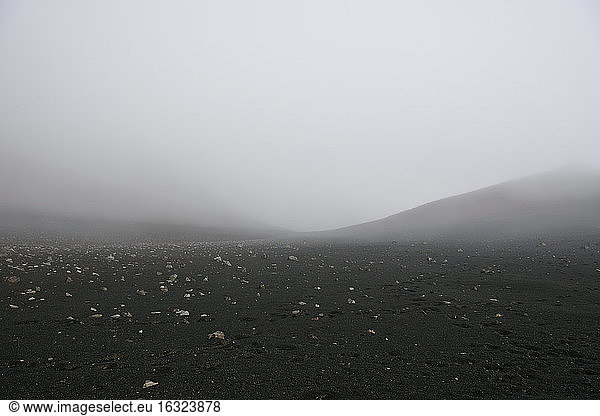 USA  Hawaii  Maui  Haleakala  fog in the volcanic crater