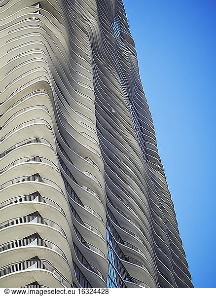 USA  Illinois  Chicago  Aqua Tower  High-rise residential building  facade