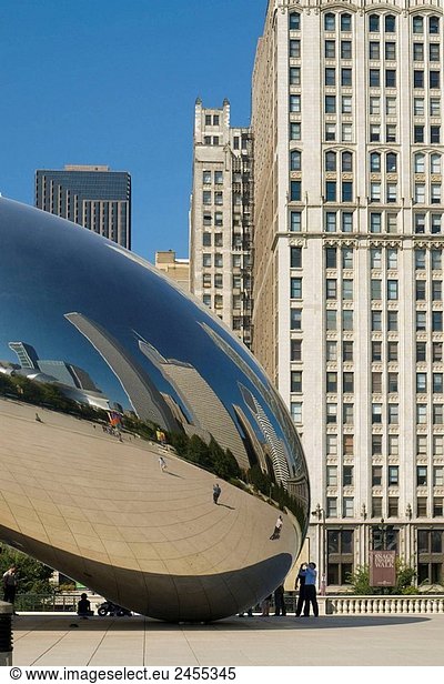 USA Illinois Chicago Millennium Park Cloud Gate Skulptur von Anish Kapoor