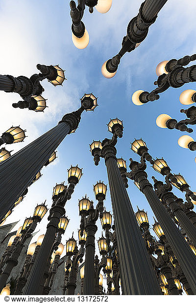 USA  Los Angeles  installation 'Urban Light' from artist Chris Burden