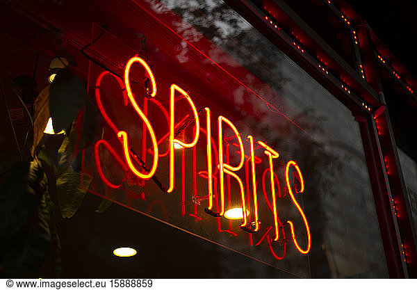 USA  New York City  Illuminated advertising for Spirits