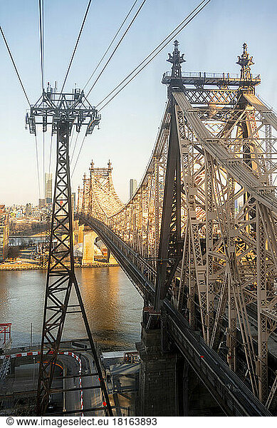 USA  New York  New York City  Queensboro Bridge at dusk
