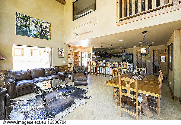 USA  Texas  Spacious Farm House Livingroom Interior