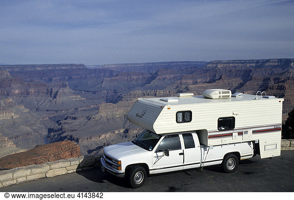 USA  United States of America  Arizona: Grand Canyon National Park. .Traveliing in a Motorhome  RV  through the west of the US.