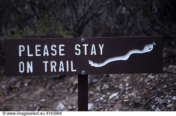 USA  United States of America  Arizona: Warning sign.