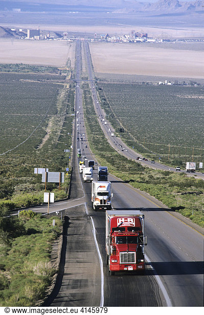 USA  United States of America  California: Highway 95  border to Nevada.