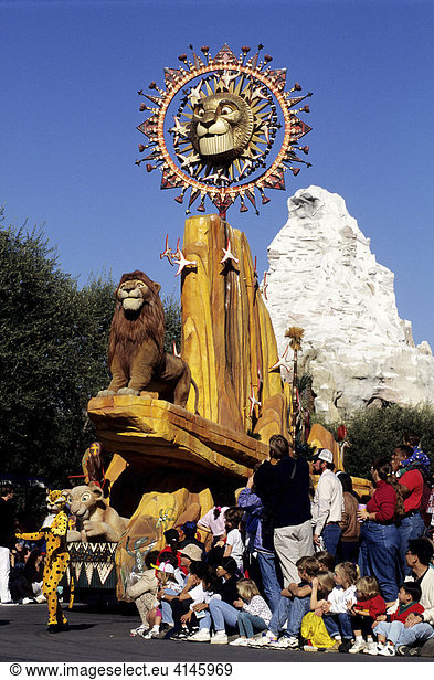 USA  United States of America  California: Los Angeles  Disneyland  parade with characters of Lion King.