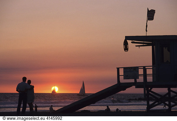 USA  United States of America  California: sunset  Venice Beach  Los Angeles.