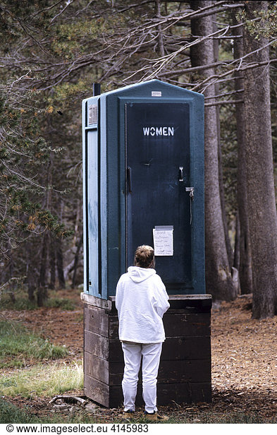 USA  United States of America  California: Yosemite National Park  a toilet safe from bear attacks.