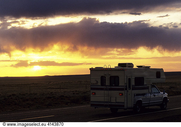 USA  United States of America  New MExico: Traveliing in a Motorhome  RV  through the west of the US.