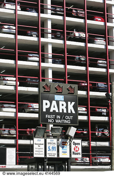 USA  United States of America  New York City: Parking garage in Midtown Manhattan.