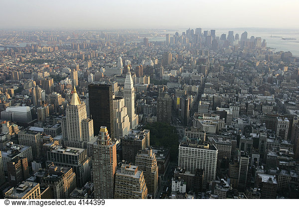 USA  United States of America  New York City: View of midtown Manhattan to downtown  from the Empire State Building.