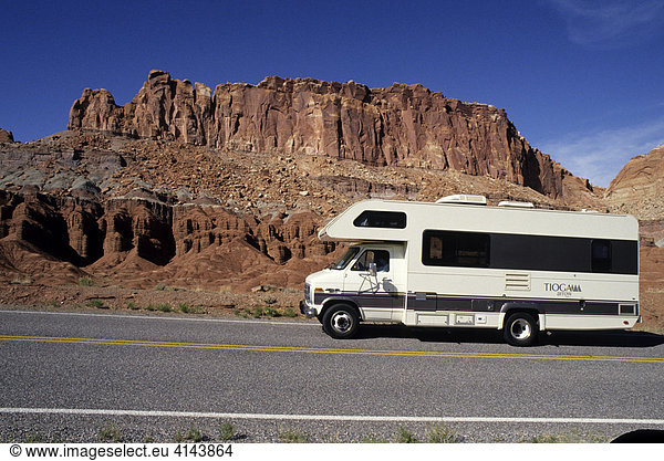 USA  United States of America  Utah: Capitol Reef National Park Traveliing in a Motorhome  RV  through the west of the US.