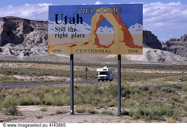 USA  United States of America  Utah: Traveliing in a Motorhome  RV  through the west of the US.