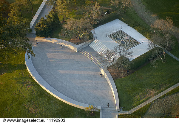 USA  Virginia  Aerial photograph of the Eternal Flame and grave of President John F. Kennedy in Arlington National Cemetery