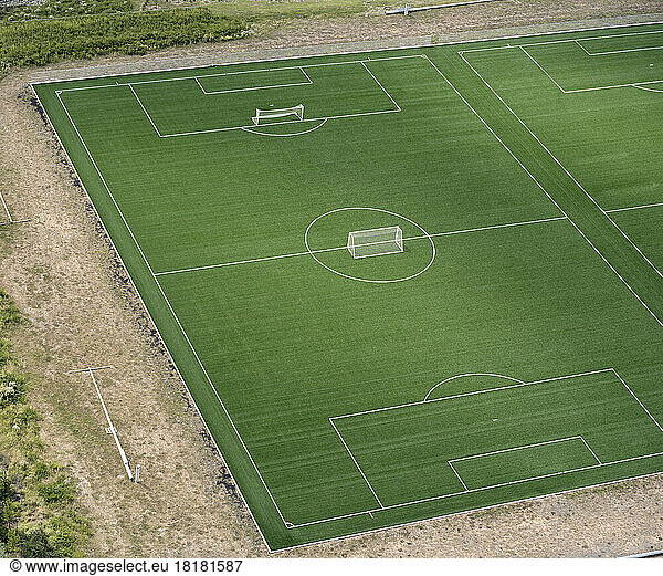 USA  Virginia  Leesburg  Aerial view of empty soccer fields