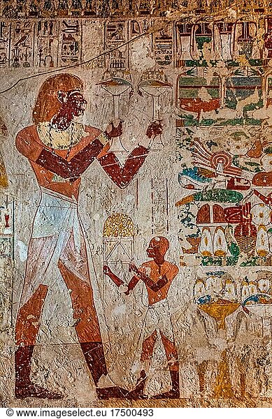Userhat beim rituellen Brandopfer  Grab des Userhat  Gräber der Noblen  Luxor  Theben-West  Ägypten  Luxor  Theben  West  Ägypten  Afrika