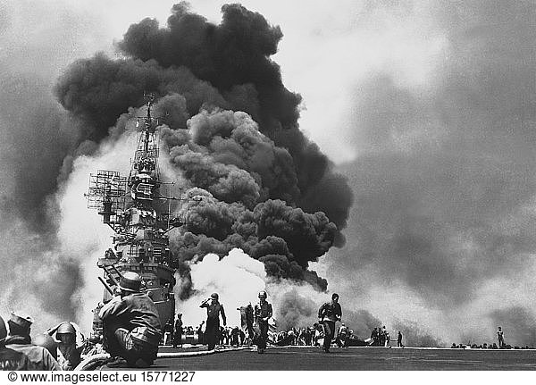 USS Bunker Hill  World War II  U.S. navy  battle  Okinawa  historical
