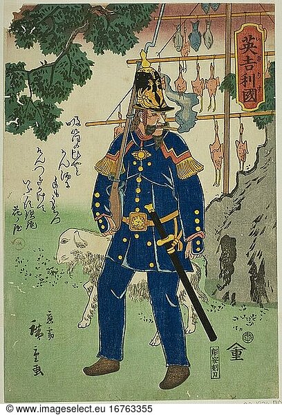 Utagawa Hiroshige II (Shigenobu)  1826–1869.England (Igirusu)  1860.Color woodblock print  oban.Inv. No. 1926.1808 Chicago  Art Institute.