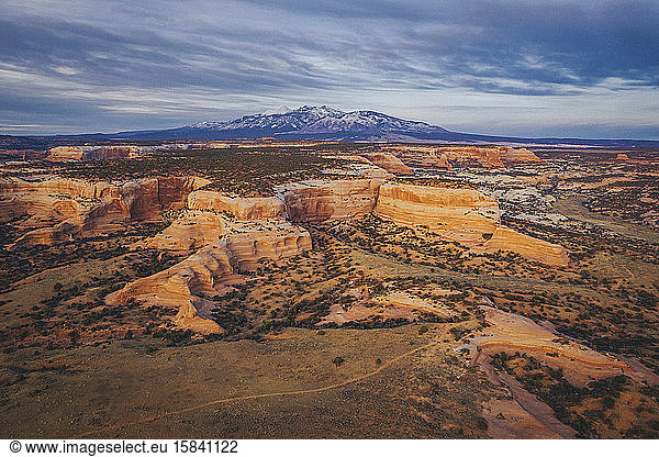 Utah's sandstone landscape from above