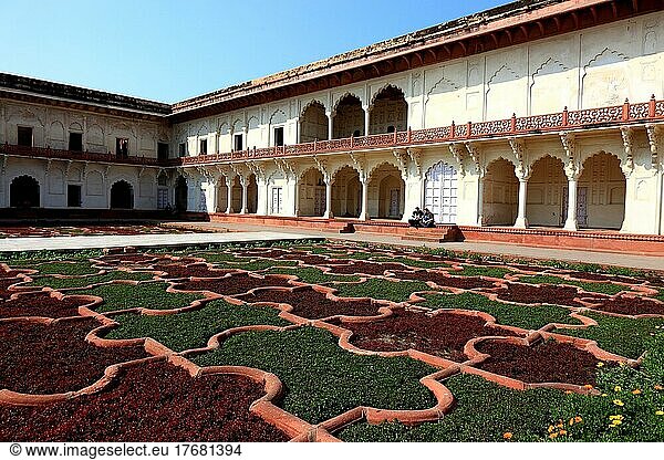 Uttar Pradesh  Agra Fort  das Rote Fort  in der Palastanlage  Nordindien  Indien  Asien