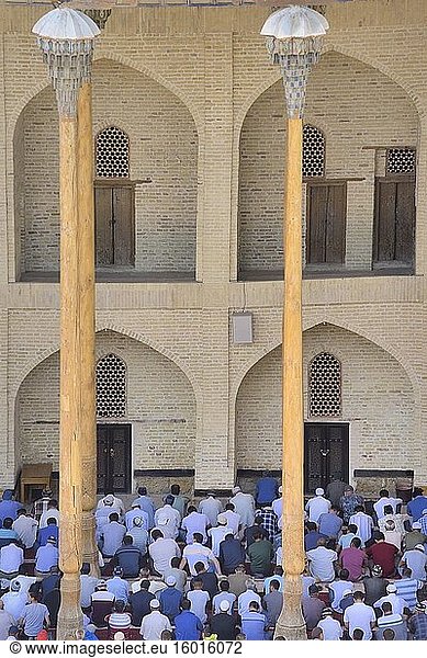 Uzbekistan  Unesco World Heritage Site  Bukhara  Friday prayer at Bolo Haouz mosque.