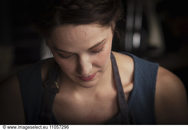 Valentine's Day baking  close up portrait of a young woman.