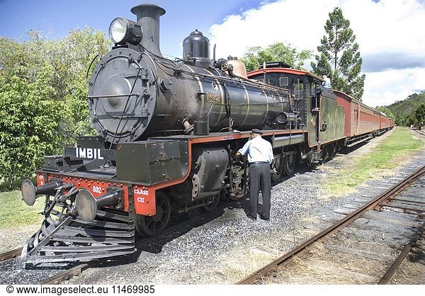 Valley Rattler 1920s heritage steam train  providing tourists with the chance to travel one of Queensland’s most scenic railway lines through the Mary Valley behind Gympie  Queensland  Australia. (Photo by: Auscape/UIG)