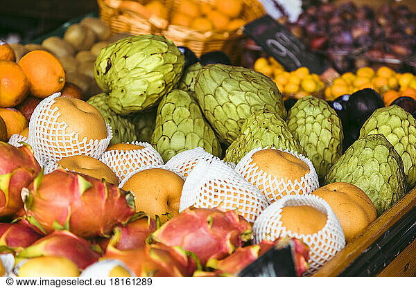 Variety of fruits at farmer's market